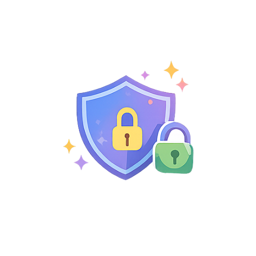 Shield with locks representing safe digital spaces