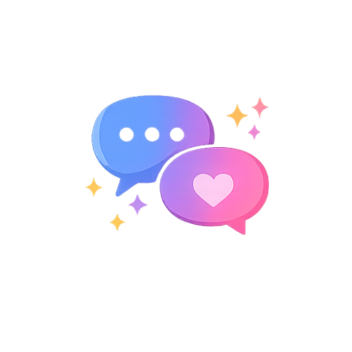 Chat bubbles with heart representing supportive conversations